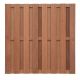 * Actie *  Tuinscherm hardhout Recht rvs 180x180 cm. Keruing. 15 plank 3 tussenl