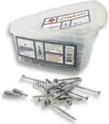 Schroef RVS met kleine kop. 4x50mm. Per 500 st. - Hardhout Elephant.