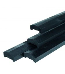 Afdeklat Zwart Piramide 180 cm. 3-planks tussenruimte.