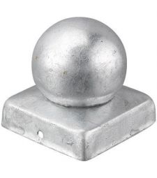 Afdekkap paal metaal bolkop 91 x 91 mm zink.