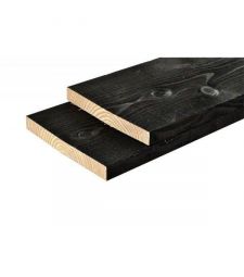 Steigerhout Zwart gespoten 2x20x400 cm.