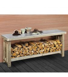 Werkbank XXL Met Zinken Blad. Afmeting B180xD50xH80CM