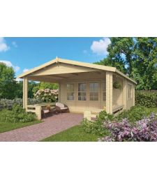 Blokhut - Tuinhuis Leeds Met Overkapping 400 x 440