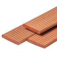 Bangkirai hardhout FSC vlonderplank 21x120mm Groef / glad.