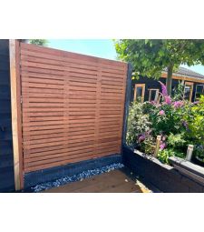 Hardhout Tuinscherm Rhombus Design 180x180 cm.  Tweezijdig/Dubbel bekleed.