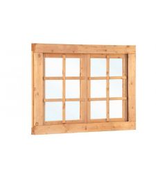 Douglas dubbel draairaam 6-ruits B1252xH900mm (buitenwerkse maat) incl. 2 soorte