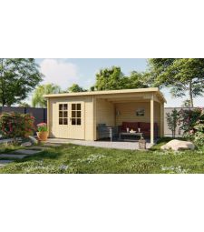 Blokhut - Tuinhuis Chappo. Houtdikte 28mm. Vuren Onbehandeld