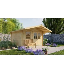 Blokhut - Tuinhuis Marbella. Houtdikte 34MM. Afmeting B380 x D320 x H250CM. Onbe