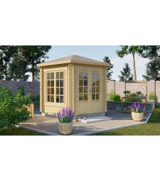 Blokhut - Tuinhuis Nora 6-Kant. Houtdikte 34MM. Afmeting B354xD316 cm.