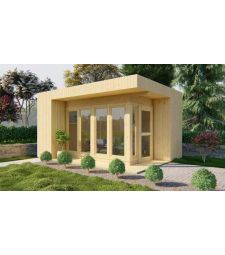 Blokhut -Tuinhuis Elin Met Overkapping. Afmeting B477 x D351CM