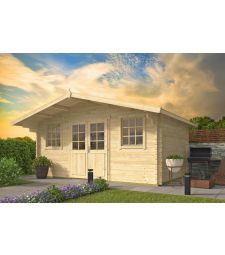 Blokhut - Tuinhuis Rika Met Overkapping. Afmeting B500x320CM