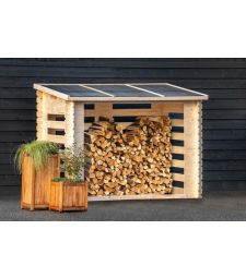 Openhaard Hout Berging. Afmeting B238xH115CM