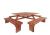 Picknicktafel vierkant hardhout L210xB210xH75 cm.